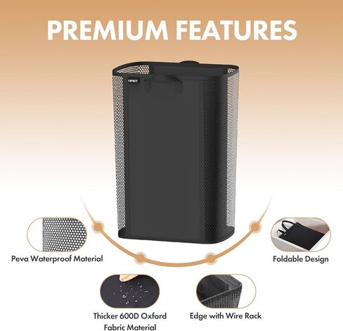 NPET 27L Laundry Basket Collapsible Laundry Hamper with PEVA Waterproof Material Clothes Bag Storage Basket Bin for Laundry,Bedroom and Domitory in Saudi Arabia