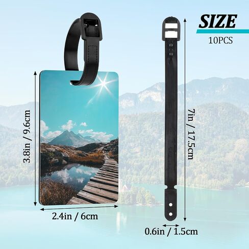 10pcs Blank Sublimation Luggage Tags, Double Sided MDF Suitcase Label Tag White Blank Backpack Travel Bag Baggage Tags Sublimation Name Tags for Quickly Spot Luggage Suitcase in Saudi Arabia