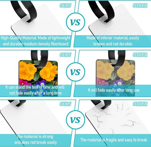 10pcs Blank Sublimation Luggage Tags, Double Sided MDF Suitcase Label Tag White Blank Backpack Travel Bag Baggage Tags Sublimation Name Tags for Quickly Spot Luggage Suitcase in Saudi Arabia