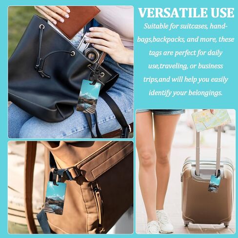 10pcs Blank Sublimation Luggage Tags, Double Sided MDF Suitcase Label Tag White Blank Backpack Travel Bag Baggage Tags Sublimation Name Tags for Quickly Spot Luggage Suitcase in Saudi Arabia