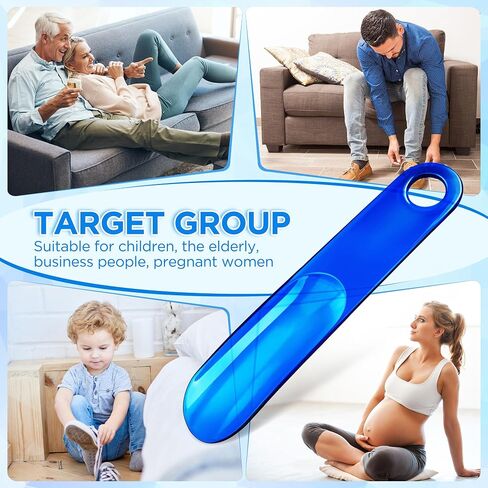 2PCS Plastic Shoe Horn for kids 7.5 Inch, Small Shoe Horn Travel Size for Mens Women(Pale Blue/Red-orange) in Saudi Arabia