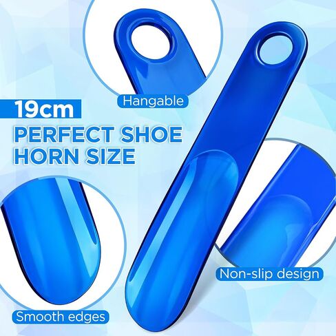 2PCS Plastic Shoe Horn for kids 7.5 Inch, Small Shoe Horn Travel Size for Mens Women(Pale Blue/Red-orange) in Saudi Arabia