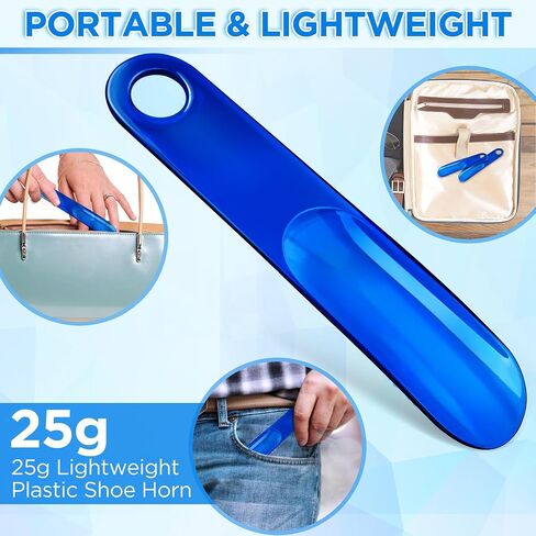 2PCS Plastic Shoe Horn for kids 7.5 Inch, Small Shoe Horn Travel Size for Mens Women(Pale Blue/Red-orange) in Saudi Arabia
