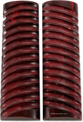 Buffalo Horn Handle Scales - (Impala Jigged) - (Wine Red) - (5.0 x 1.50 x 0.375) in Saudi Arabia