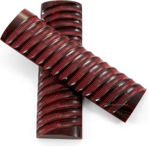 Buffalo Horn Handle Scales - (Impala Jigged) - (Wine Red) - (5.0 x 1.50 x 0.375) in Saudi Arabia