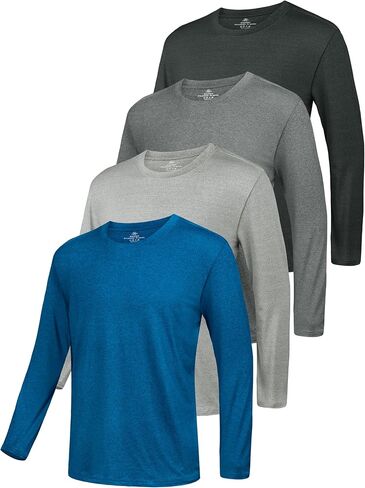 تي شيرت بأكمام طويلة من URATOT للرجال تي شيرت مقاوم للرطوبة سريع الجفاف وأكمام طويلة للحماية من الشمس تي شيرت للجري in Kuwait