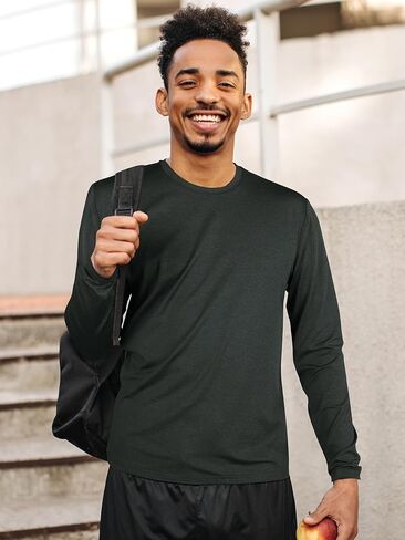 تي شيرت بأكمام طويلة من URATOT للرجال تي شيرت مقاوم للرطوبة سريع الجفاف وأكمام طويلة للحماية من الشمس تي شيرت للجري in Kuwait