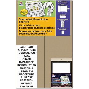 Pacon Presentation Board Kit, White, Includes Self-Adhesive Project Papers, 48" x 36", 1 Kit
