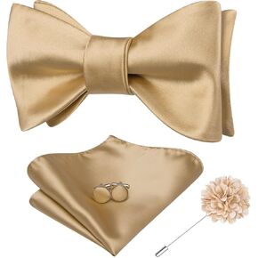 Dubulle الذاتي التعادل القوس العلاقات ودبوس التلبيب للرجال بيزلي الصلبة رجل ربطة العنق ومنديل أزرار أكمام مجموعة الزفاف in Kuwait