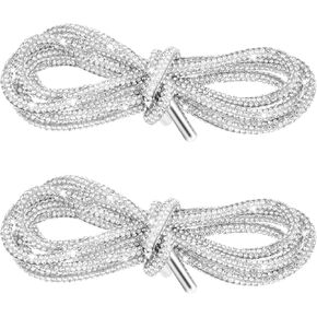 1 pair of Rhinestone Glitter Rope, Bling Rope Shoe Laces Rhinestone Shoe Laces String for Shoes Sweatpants Hoodies