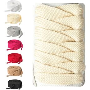 Booyckiy 2 Pairs 3/4'' Fat Laces for Sneakers, 36''-63''Length Jumbo Thick Shoe Laces Replacement Laces