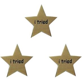 3Pcs I Tried Stars Enamel Pin Creative Pop-Enamel Pin Lapel Badges Brooch Funny Fashion Jewelry Brooches and Pins