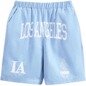 SOLY HUX Boy's Letter Graphic Shorts Elastic Waist Summer Shorts with Pockets
