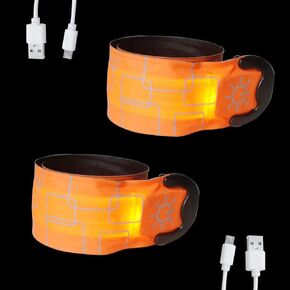 LED Armbands Running USB Rechargeable Reflective Arm Lamp High Visibility Light Up Band for Runners Biking Walkers Pet Owners