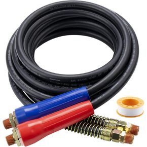 15 FT Semi Truck Air Line Kit Straight Heavy Duty Air Line Hoses with Gladhands, Handles, Holder and Tender Spring Kit for Trailer Truck Tractors Parts