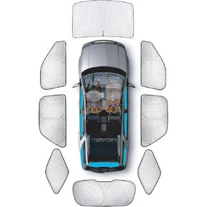 KMF 8pcs Full Window Sun Shade Custom Fit for Mitsubishi Outlander 2022-2025 Accessories(NOT for Outlander Sport) Privacy Car Window Covers for Windshield Side Rear, UV Block and Blackout for Camping