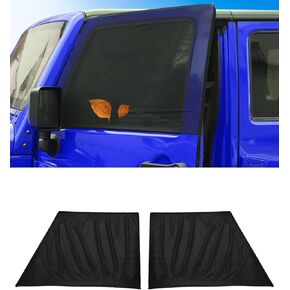 تظليل نافذة أمامية شبكية قابلة للتنفس لشاشات النوافذ الجانبية للتخييم/الحيوانات الأليفة، مظلة شمسية للحماية من الأشعة فوق البنفسجية مناسبة لسيارة جيب رانجلر TJ JK JL وGladiator JT 1997-2022، أسود، قطعتين in Kuwait