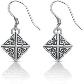 Danforth Pewter Jewelry – Celtic Knot Mini Drop Earrings ½" With Surgical Steel Wires – Artisan-Made Traditional Pewter Trinity Knot Earrings – Handmade Irish Jewelry Gifts – Made In USA