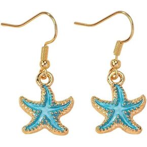 1 Pair of Starfish Drop Earrings - Adorable Beach-Inspired Design, Versatile Style to Match Various Daily Outfits, Fashionable Party Accessories - Ideal for Summer Vacation Getaways and Beach Party Decorations
