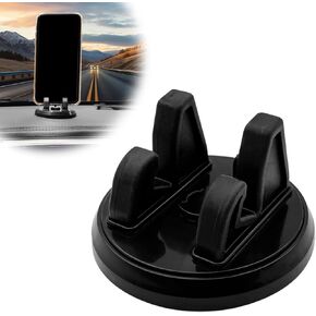 Car Dashboard Navigation Holder, 360 Degrees Rotatable Mobile Phone Fixture, Anti-Slip Center Console Phone Cradle, Car Interior Modification, Universal for Most Cars, SUVs and Vans (Black)