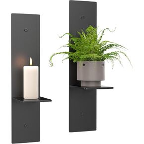 Wall Candle Sconces Set of 2,Ybenlld Modern Metal Rustic Candle Holder,Farmhouse Candle Sconce, Living Room Wall Decoration