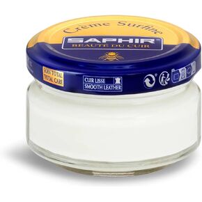SAPHIR Creme Surfine Pommadier Shoe Polish - Beeswax Cream for Leather Products - White