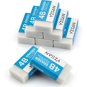 YISAN Erasers,8 Pack,Pencil Eraser,White Erasers Dust-Collecting,Single Line Dust for Drawing,71327