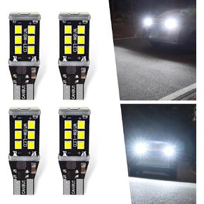4 PCS T15 Car LED Decoding Reversing Light, 2835-15SMD Smart IC Driver Fast Heat Dissipation PC Board IP67 Waterproof Turn Signal Brake Light, Plug and Play Bulb Replacement for Cars (White)