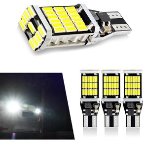 4 Pack T15 Car LED Turn Signal Light, High Brightness Canbus Decoded Stepless Automotive Brake Light, Universal 4014 45SMD Canbus Vehicle Reversing Light Accessories (Blue)