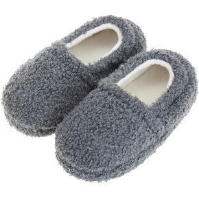 LseLom Toddler Boys Girls Slipper Little Kid Fuzzy Memory Foam Slip Resistant House Bedroom Shoes