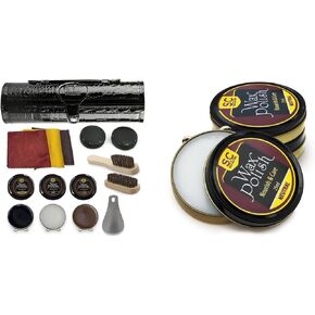 مجموعة أدوات العناية بالأحذية الفاخرة من ستون آند كلارك - مجموعة أدوات تلميع الأحذية المحايدة مع مجموعة تلميع الأحذية الجلدية المكونة من 12 قطعة in Kuwait