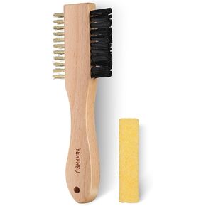 2-Piece Suede Brush Set Professional Suede Brush for Shoes Brass Bristle Brush, Suede Brush and Eraser Solve The Puzzle of Hard-to-Clean Suede and Nubuck!