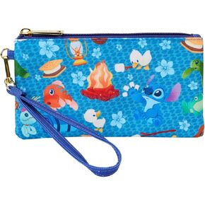 Loungefly Disney Stitch Camping Cuties AOP Nylon Wristlet