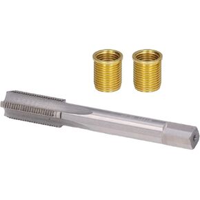 Spark Plug Thread Repair Tool, M12 x 1.25 Inserts and M14 x 1.25 Tap Spark Plug Rethreading Kit for Gasoline Engines, Generators
