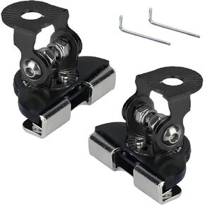 2 PCS Car Hood Light Bar Non-destructive Fixing Bracket, Waterproof Adjustable Spotlight LED Work Light Base Buffer Fixed Column Mounting Bracket, Auxiliary Lighting Accessories (Black)