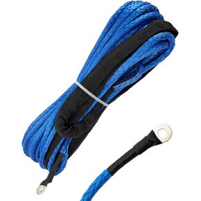 Synthetic Winch Rope 5/16 Inch x 50 ft 8300LBs with Black Protecing Sleeve and Thimble for ATV UTV SUV Winches Line Cable Rope(Green)