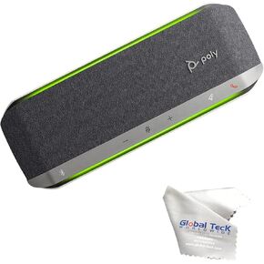 Poly Sync 40 Bluetooth Speakerphone USB-A & USB-C for Streaming Voice, Video, Distance Learning, Remote Work, School, Conferencing Apps - Zoom, Webex, Meet, Teams - with Global Teck Microfiber Cloth