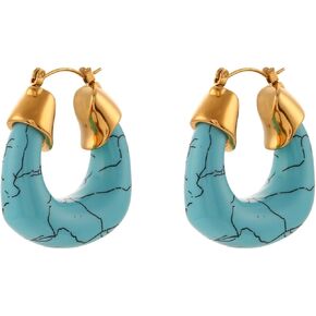 Chunky Hoop Earrings For Women Thick Open Small Resin Hoops For Girls Lightweight Colorful Earrings 2023 Summer Earrings For Teen Girls