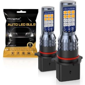 PSX26W 12278 LED Fog Light Bulb, 6000K Dual Color Amber&Blue 24SMD 3030 Chips Fog High Bright Lamp/DRL Replacement H28W PWY26W(2pcs)