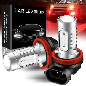 2pcs SUPER Bright Red H11/H8 LED Bulbs for Fog Lights 7.5W COB Fog Driving Light DRL Daytime Running Light 12V
