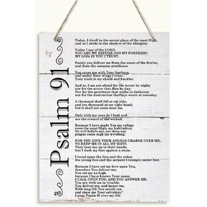 Christian Wall Decor, Hanging Wooden Plaques Decor, Decorative Wooden Wall Sign, Religious Home Decor, Church Decor, Christian Hanging Decor, Bible Verse Scripture Decor, Psalm 91 Sign