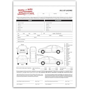 NextDayLabels - Vehicle Transport Bill of Lading (BOL) Form, 3 Part Carbonless (100 Sets) Letter Size Forms