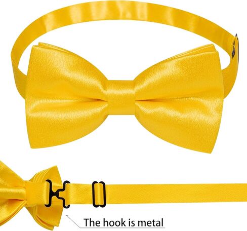 DiBanGu Men Ties Bowtie Set Satin Necktie Bow Tie and Pocket Square Cufflink Set for Men with Silver Tie Clip in Saudi Arabia