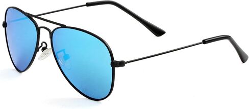 Kids Polarized Aviator Sunglasses for Litter Girls Boys Metal Frame Mirrored Lens Juniors Sun Glasses Age 3-8 in Saudi Arabia