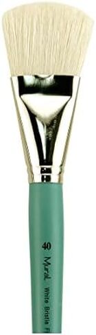 Creative Mark Mural Large Artist Brushes - Natural Hog Bristle Brushes for Acrylic & Watercolor Paint - Filbert # 30 in Saudi Arabia