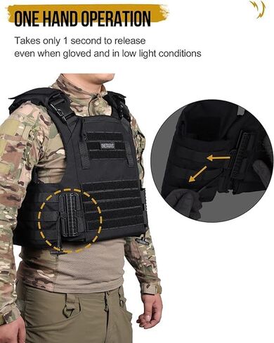 OneTigris FYR Tactical Vest, Quick Release Vest Adult Adjustable MOLLE Vest with 32-45 inch Removable Cummerbund in Saudi Arabia