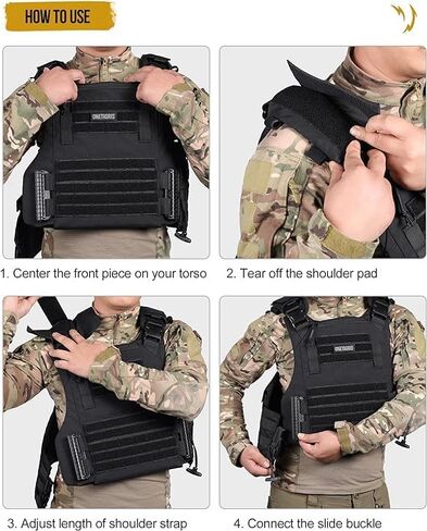 OneTigris FYR Tactical Vest, Quick Release Vest Adult Adjustable MOLLE Vest with 32-45 inch Removable Cummerbund in Saudi Arabia