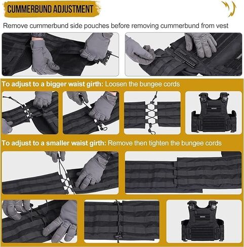 OneTigris FYR Tactical Vest, Quick Release Vest Adult Adjustable MOLLE Vest with 32-45 inch Removable Cummerbund in Saudi Arabia
