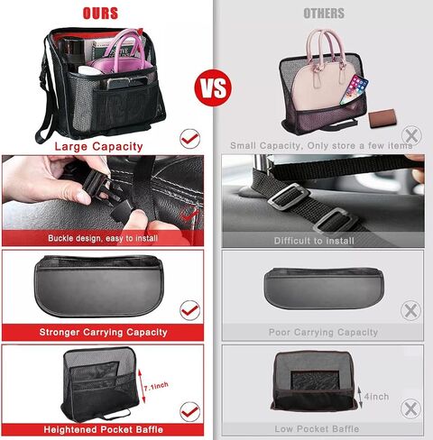 Car Net Pocket Handbag Holder Between Front Seats,Car Mesh Handbag Holder Car Front Seat Storage Organizer Car Purse Holder for Phone Documents keys,Barrier of Backseat Kids Pet in Saudi Arabia