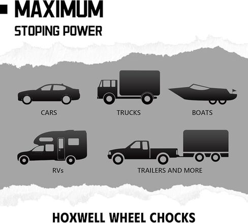 4 Packs Wheel Chocks for Travel Trailers, Non Slip Heavy Duty Wheel Chock Stackable, Lightweight Wheel Stoppers for Cars Campers Trucks RVs, 8.1"×5.1"×4.5", Black in Kuwait